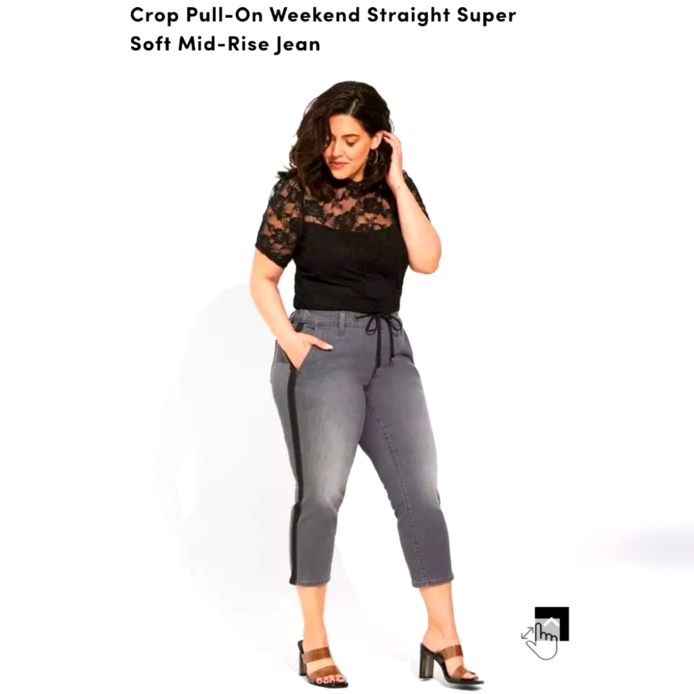 Torrid Crop Pull-On Weekend Straight Super Soft Mid-Rise Jean - 2